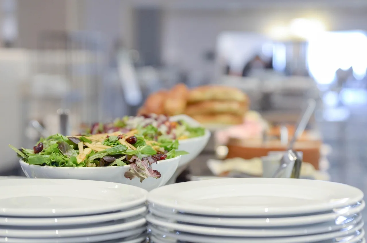 bokeh, plates, salad, bread, cinematic, serving, catering, table, food, tasty, dish, fine, cuisine, snack, eat, spoons, dining, forks, cloth, white, party, lunch, celebration, elegant, catering, catering, catering, catering, catering. Catering Service Charge vs Gratuity: What Belongs in Your Contract