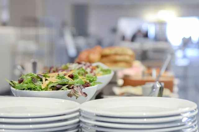 bokeh, plates, salad, bread, cinematic, serving, catering, table, food, tasty, dish, fine, cuisine, snack, eat, spoons, dining, forks, cloth, white, party, lunch, celebration, elegant, catering, catering, catering, catering, catering. Catering Service Charge vs Gratuity: What Belongs in Your Contract