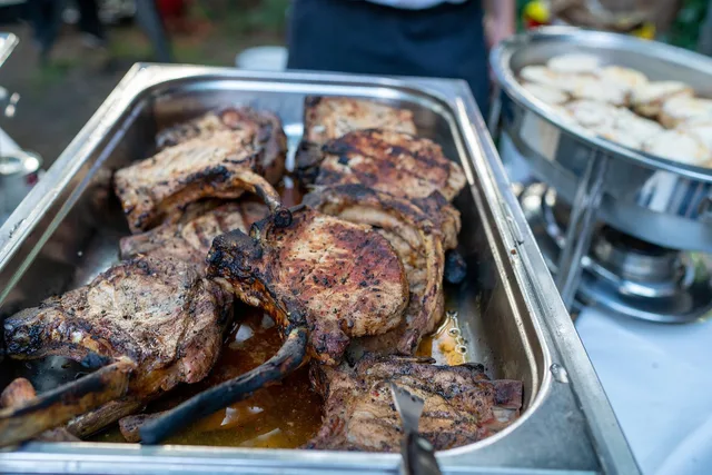 steak, food, chafing dish, bbq, barbecue, meat, grilled meat, dish, tomahawk steak, savory, tasty, delicious, buffet, catering, closeup, buffet, buffet, buffet, buffet, buffet, catering, catering, catering. How much catering inventory does an event calendar actually need?